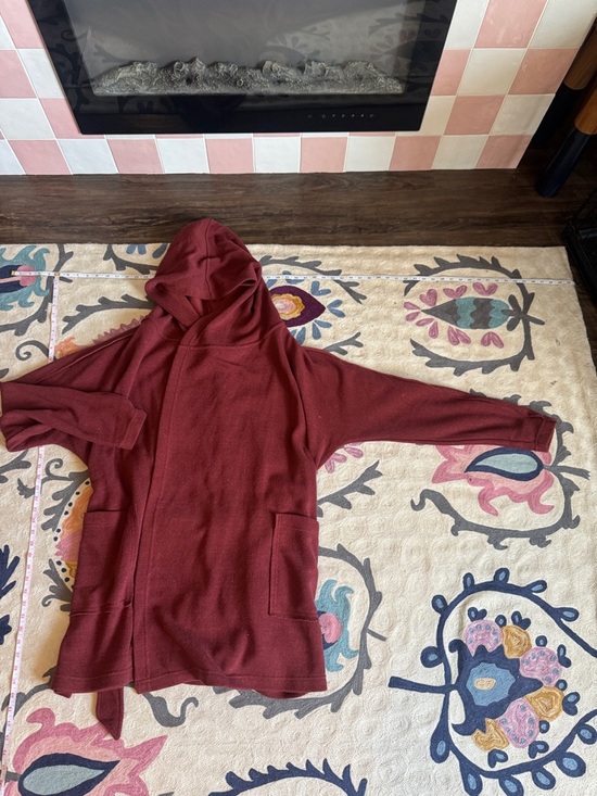 Free People Sweaters - Free People rust-red hooded open cardigan